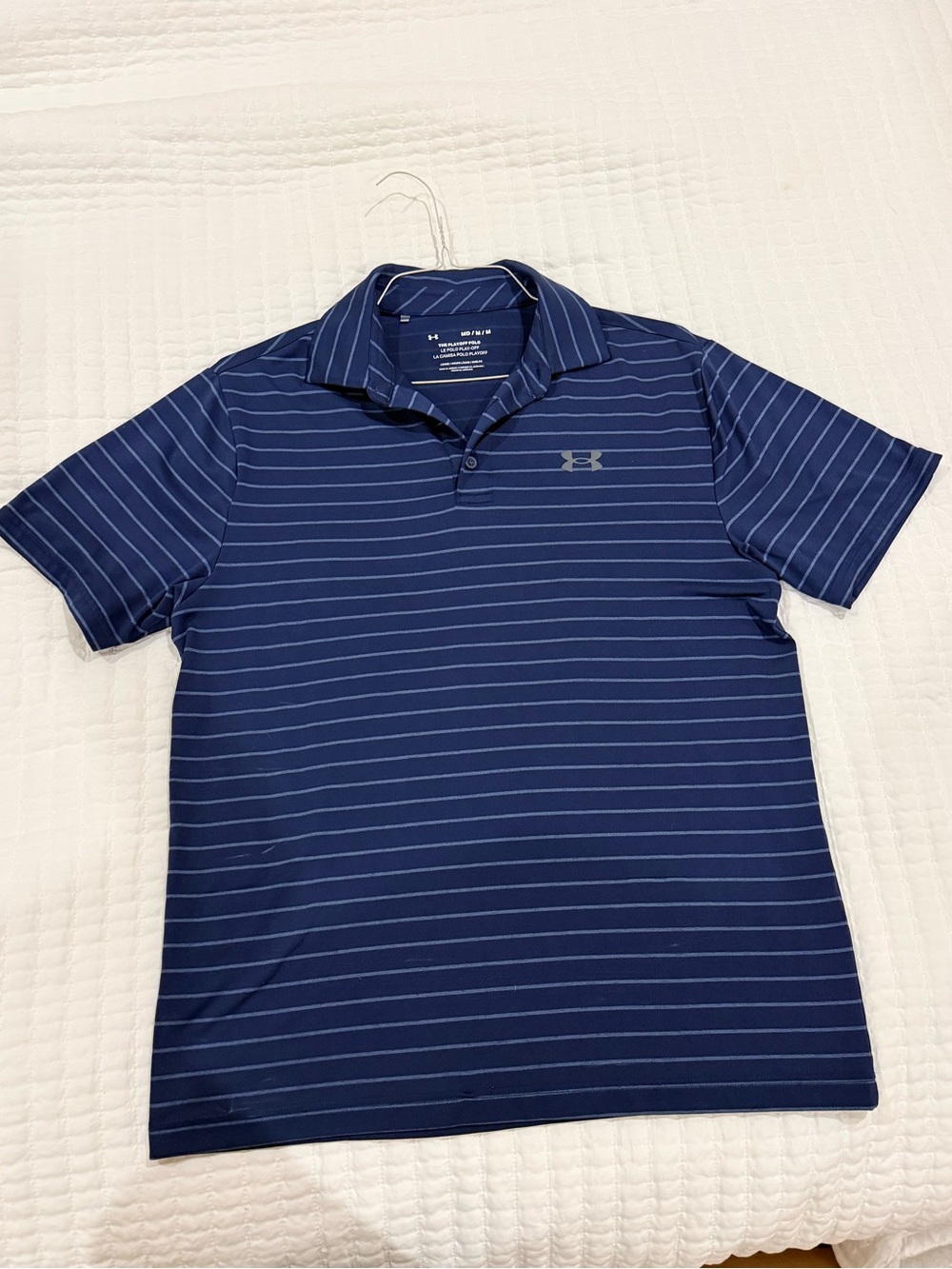Under Armour Navy Blue Horizontal-Stripe Polo